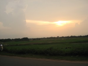 Drive Towards Puri: Last Rays of a Setting Sun