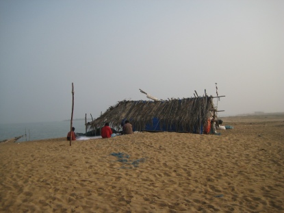 A lone fishing cottage in an island
